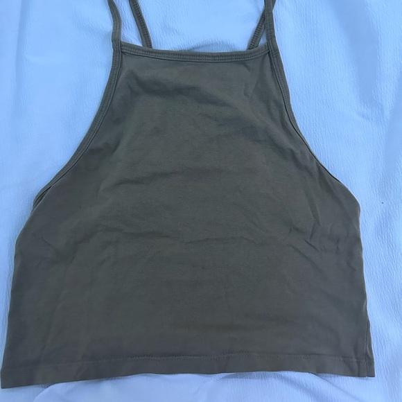 Olive Green Crop Top - Picture 1 of 3